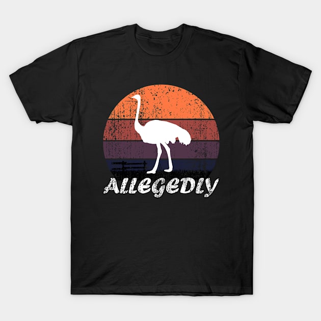 Retro Vintage Allegedly Ostrich T-Shirt by UranusArts